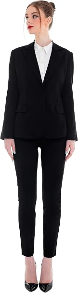 Marycrafts Women's Business Blazer Pant Suit Set for Work