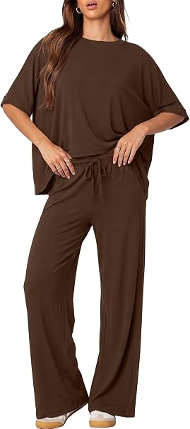 Darong Women's Short Sleeve Pant Sets Pant Sets (pack of 2)