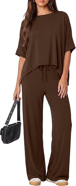 Darong Women's Short Sleeve Pant Sets Pant Sets (pack of 2)